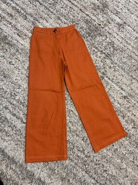 Able Wide-Leg cropped Chinos in Rust sz 0